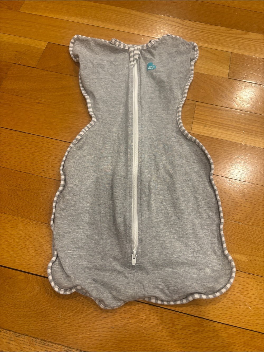 Love to dream Gray Striped-Trim Sleep Sack Swaddle